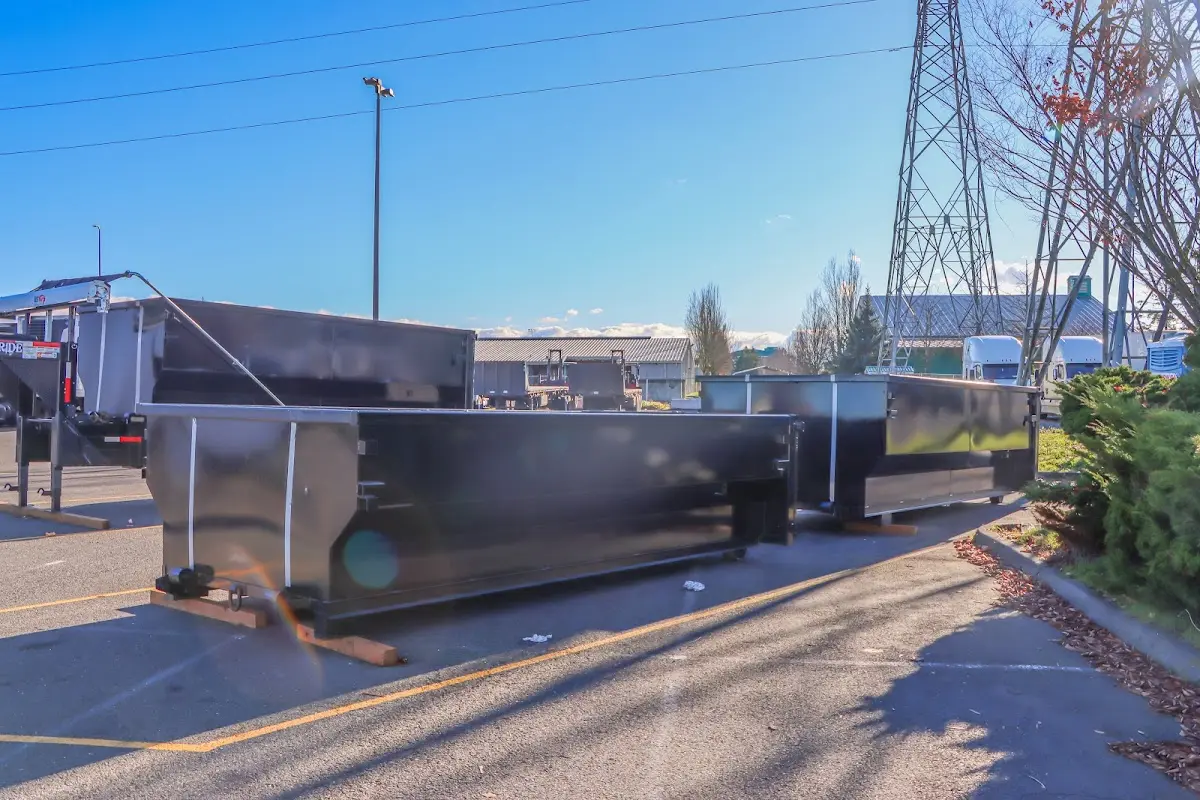 Roll-off dumpster ready for waste disposal at job site for Roll Off Dumpster Rental in Wolfforth
